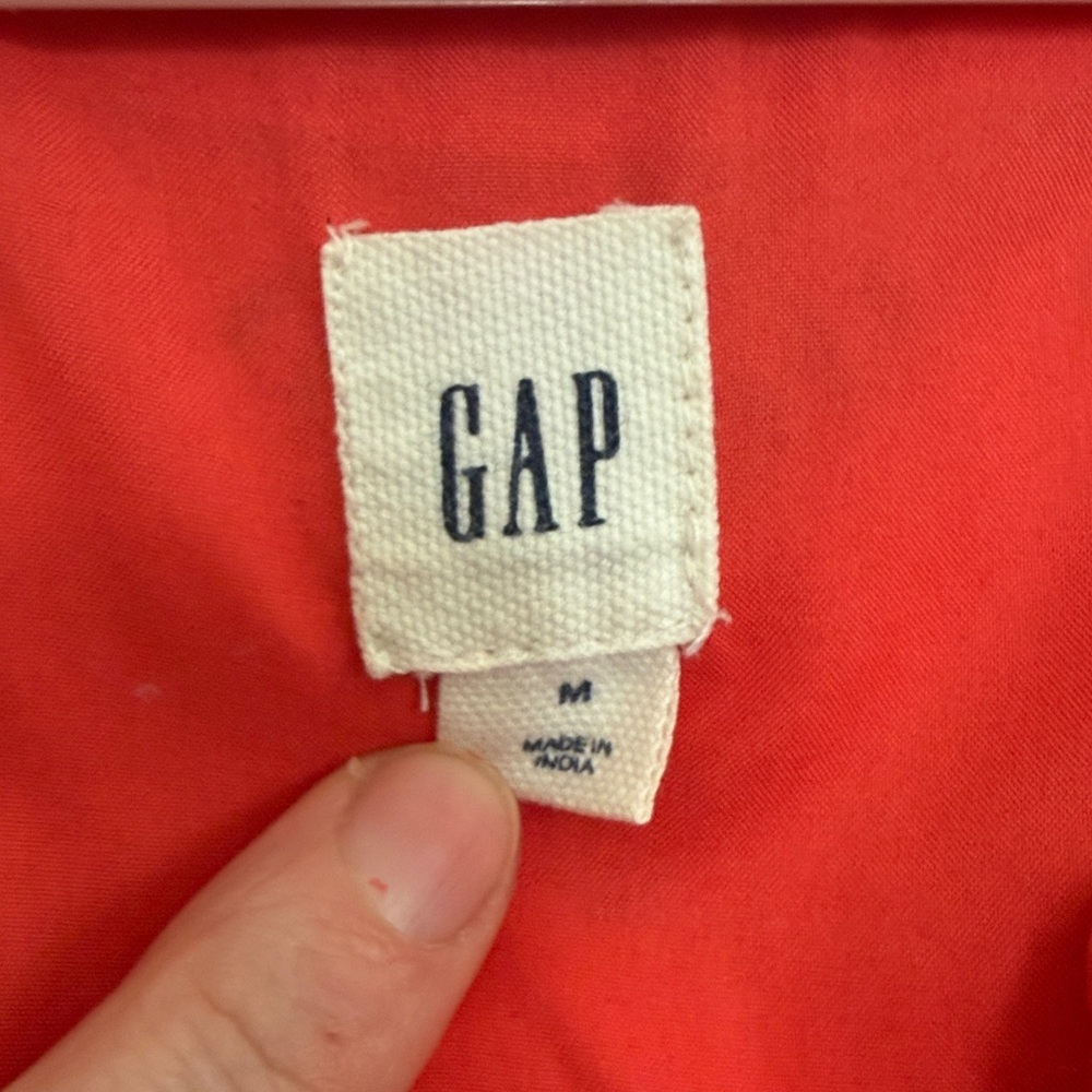 Gap Embroidered Tribal Geometric Midi Tier Red Summer Floral Dress | Size M - Picture 5 of 5